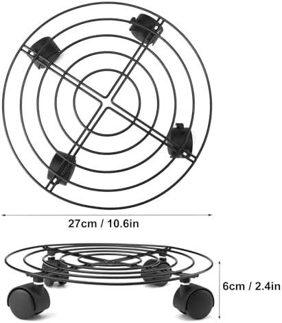 5 Pack 10.6 Inch Metal Plant Caddy with wheels, Heavy Duty Plant Dolly for Indoor and Outdoor Large Potted Plants, Black - Image 2