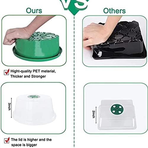10 Pack Seeds Grow Tray, Plant Germination Starter Kit, Mini Greenhouse Propagator Trays, Germination Trays with Labels & Seedling Tools(13 Cells Per Tray),Green - Image 6