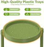 iDavosic.ly 6 Tier Folding Plant Stand Indoor Outdoor, Plastic Tray, Green - Image 2
