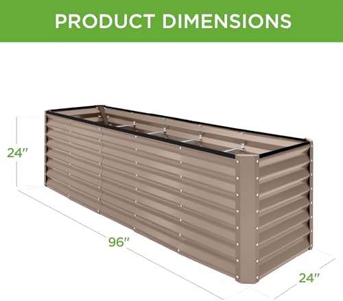 Best Choice Products 8x2x2ft Raised Outdoor Metal Garden Bed, Deep Root Box Planter for Vegetables, Flowers, Herbs, 240 Gallon Capacity, 100% Non Toxic Materials - Taupe - Image 3