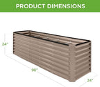 Best Choice Products 8x2x2ft Raised Outdoor Metal Garden Bed, Deep Root Box Planter for Vegetables, Flowers, Herbs, 240 Gallon Capacity, 100% Non Toxic Materials - Taupe - Image 3