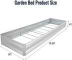 Rectangular Galvanized Raised Garden Beds Outdoor for Planting Vegetables Flowers Herb,10.9 * 3 * 1 FT,Silver - Image 2