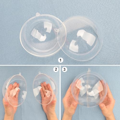 20 Pcs 4.72 Inch Clear Acrylic Fillable Balls, Christmas DIY Fillable Ornaments Balls, Acrylic Ornaments Ball for Christmas, Holidays, Weddings, Parties, and Home Decor - Image 3