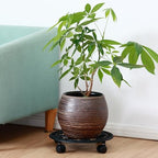 2 Packs Rolling Plant Stand with Wheels 13 In Metal Plant Caddy with Wheels - Image 7