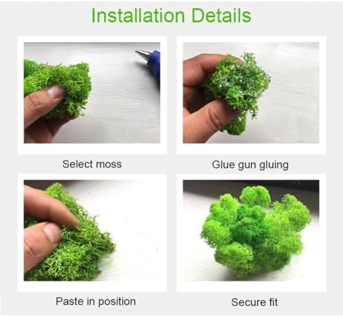 100g Artificial Moss for Crafts, Faux Decorative Plant for DIY Walls Wedding Party Table Centerpieces Home, Light Purple - Image 2