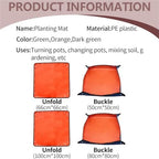 Repotting Mat Planting Mat Flower Pots Transplanting Mats Gardening PE Plant Repotting Mat Foldable Waterproof Gardening Potting Pad(66Green) - Image 7