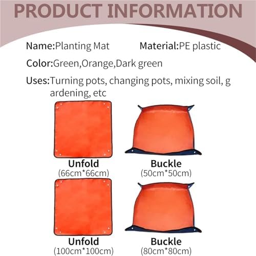 Repotting Mat Planting Mat Flower Pots Transplanting Mats Gardening PE Plant Repotting Mat Foldable Waterproof Gardening Potting Pad(100Orange) - Image 7