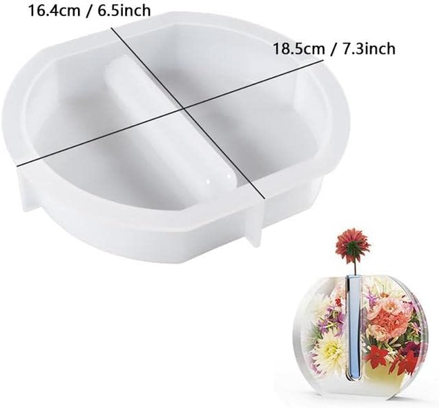 Resin Molds Vase Plant Propagation Station Epoxy Silicone Molds with 12 Test Tubes Hydroponic Flower Holder Home Office Decoration (Round, Semicircle, Oval, Dodecagon) - Image 2