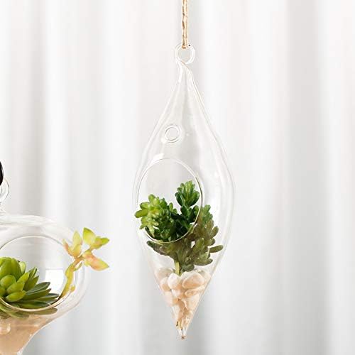 WGV Glass Hanging Plant Terrarium Bulk, Width 3", Height 9", Droplet DIY Succulent Air Planter Clear Tea Light Votive Candle Holder for Event Home Garden Outdoor Decor, 6 Pieces - Image 4