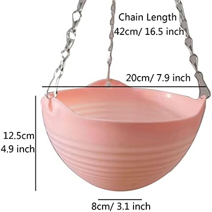Liudan Hanging Basket Hanging Flower Pot with Plastic Chain Wall Mounted Plant Basket Planters for Home Garden Indoor Outdoor Balcony Hanging Plant Pots (Color : Yellow) - Image 6