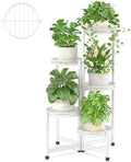 iDavosic.ly Plant Stand Indoor Outdoor, 5 Tier Iron Corner Shelf, White by iDavosicly
