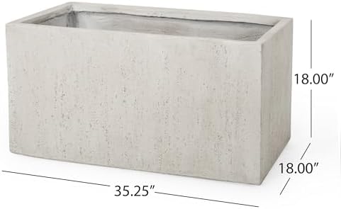 Large Rectangular Outdoor Planters, 35 Inch, White - Image 4
