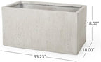 Large Rectangular Outdoor Planters, 35 Inch, White - Image 4