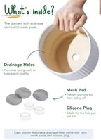 LE TAUCI Ceramic Pots for Plants, 8+6.7+5.5 Inch Plant Pots Indoor, Flower Pot with Drainage Holes, Medium Cylinder Planters for Indoor House Plants, Set of 3, White - Image 6