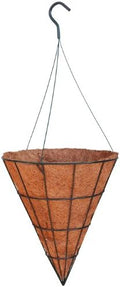 14" Cone Shaped Grower Hanging Basket (ST) with Liner and Rigid Hanger by Topiary+Art+Works