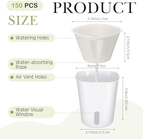Ziliny 150 Pcs 3 Inch Self Watering Planters with Water Indicator - Image 2