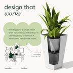 Veradek Pure Series Taper Planter - Tall Tapered Outdoor Planter with Shelf - Image 5