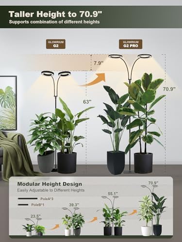 GLOWRIUM Tall Plant Grow Light for Indoor Plants, Full Spectrum Plant Light - Image 2