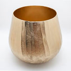 Brass Hammered Planter for Plants and Succulents - Modern, Vintage, Mid-Century Modern - Gold Colored Decorative Round Metal Flower Pot Holder for Living Room, Kitchen, Office - Image 2