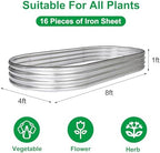JERIA 8×4×1ft Oval Raised Garden Bed,Galvanized Raised Garden Bed Kit Outdoor Metal Gardening Planter Box for Vegetable, Fruits, Flower，Herbs - Image 2