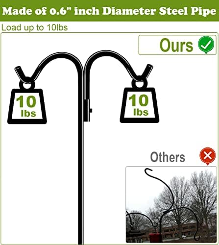 Koutemie 40’’ Tall Double Deck Hooks for Railing with 2.5 Inch Clamp, 1 Pcs - Image 5