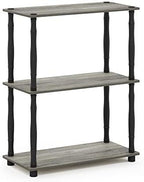 Furinno 18029GYW/BK Turn-N-Tube 3-Tier Compact Multipurpose Shelf Display Rack, Classic, French Oak Grey/Black, 3-Tier Classic Tubes - Image 4