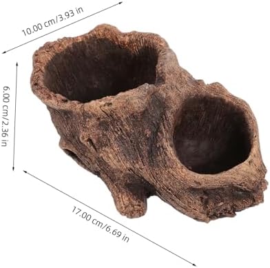 Milisten Vintage Cement Tree Stump Planter Retro Decorative Pot for Plants - Image 2