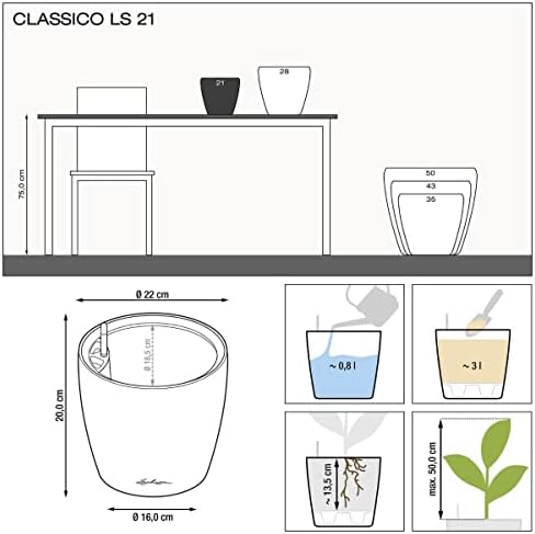 Lechuza 16027 Classico LS 21 Self-Watering Planter, Scarlet Red High Gloss - Image 3