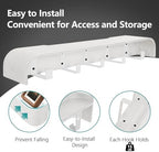 Coat Rack Wall Mount with Hidden Hooks Modern Key Holder Wood Entryway Hook with Shelf for Bedroom Kitchen Hallway Bathroom Designed for Hanging Coats Hats Bags Towels Dog Leashe(White,5 Hooks) - Image 4