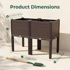 Raised Garden Bed with Legs, Outdoor Planter Boxes & Rectangular Planter, Elevated Above Ground Garden Bed Plastic Flower Pot for Patio Yard, 23.62" × 11.81" × 22.44" - Image 3