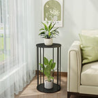 Plant Stand Indoor,small plant stool,Flower Pot Corner stand holder,Mid Century Heavy Duty Metal Tall Home Decor,Modern Round End Table,Small Rustic Display Stand for Living Room,Bedroom(Black,21In) - Image 2