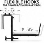 Y&M 4 Pack Window Box Brackets, Adjustable Railing Planter Box Brackets - Image 2
