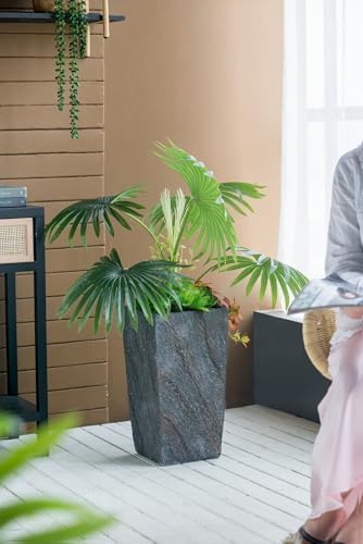 Cement Planter, 18.1 Inch Tall, Antique Gray - Image 6