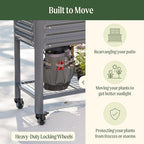 Vego garden Rolling Elevated Raised Garden Bed, 1.5' x 3.5' Outdoor Planters Boxes with Legs & Storage Rack for Patio, 500 Lbs Weight Capacity, Raised Beds for Gardening, Olive Green - Image 7