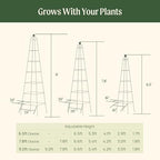 Vego Garden 7.8 ft Pyramid Obelisk Garden Trellis, Metal Rustproof Plant Support Rose Trellis, Tower Potted Cages for Flowers Fruits Vegetable Vines Indoor & Outdoor - Image 4