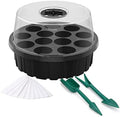 10 Pack Seeds Grow Tray, Plant Germination Starter Kit, Mini Greenhouse Propagator Trays, Germination Trays with Labels & Seedling Tools(13 Cells Per Tray),Black by PanHuiWen