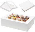 Mefleet 6pcs 19x14x5 Half Sheet Cake Boxes with 6pcs Cake Boards Rectangle by Mefleet