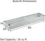 Foxlang 8x2x1ft(2 Pack) Galvanized Raised Garden Bed,Outdoor Planter Box Metal Patio Kit Planting Bed for Vegetables Flowers Herb,Silver - Image 2