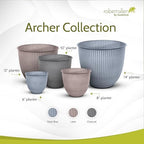 Headwind Robert Allen Natural Ironstone Decorative Planter, Archer Collection, Steel Blue, 8-inch - Image 4