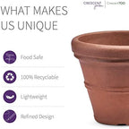 Crescent Garden Brunello Planter, Classic Rolled-Rim Plant Pot, Lightweight, Indoor & Outdoor Large Flowerpot - UV Safe & Frost Resistant - 27" W (Rust) - Image 4