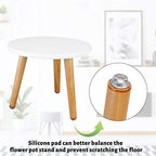 Uneedem Plant Stand Indoor, Mid Century Modern Small Round Plant Table for Flower Pots, 8.9" Tall Plant Holder Wood Stool for Living Room (2 Pack) - Image 5