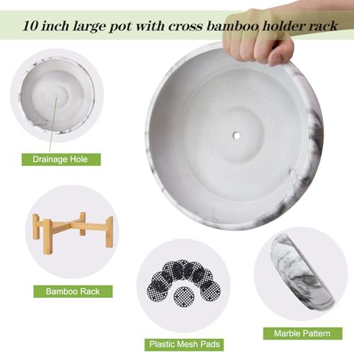 ARTKETTY Succulent Pots- 7.3/10 Inch Large Plant Pots Set of 2 - Image 2