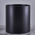 FaithLand 12 Inch Fiberstone Planter - Lightweight Modern Cylinder Plant Pot with Drainage Hole & Plug, Indoor Outdoor Use, Matte Black by FaithLand