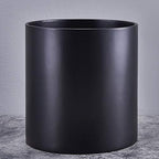 FaithLand 12 Inch Fiberstone Planter - Lightweight Modern Cylinder Plant Pot with Drainage Hole & Plug, Indoor Outdoor Use, Matte Black by FaithLand