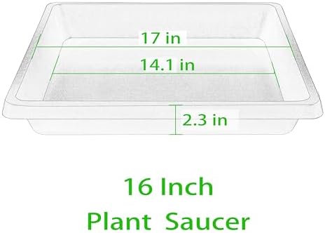 16 Inch Square Plant Saucer 2 Pack, Plant Saucers for Indoors, Large Heavy Duty Plastic Flower Plant Trays for Pots, Under Plant Water Catcher Tray for Potted Plants Outdoors Planter Water Tray - Image 2
