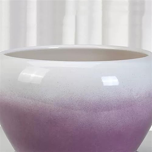 Plant Pot Plant Pots Large Gradient Color Flower Pots Ceramic with Tray Planters Round Cute Succulent Plants Green Plant Cultivation Flower Pots(Green,Small) (Green M) - Image 5