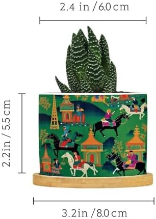 Bright Emerald Green Ceramic Planters Chinoiserie Decor Planters for Outdoor Plants with Drainage Holes and Saucers Pot for Indoor Outdoor Garden - Image 2