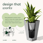 Veradek Pure Series Taper Planter - Tall Tapered Outdoor Planter with Shelf - Image 5