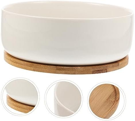 Gatuida Ceramic Succulent Planter Pot Garden Ceramic Plant Pots Bamboo Tray Small Bonsai - Image 7