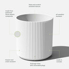 Veradek Demi 20 in. Round White Plastic Planter DMV20W - Image 2